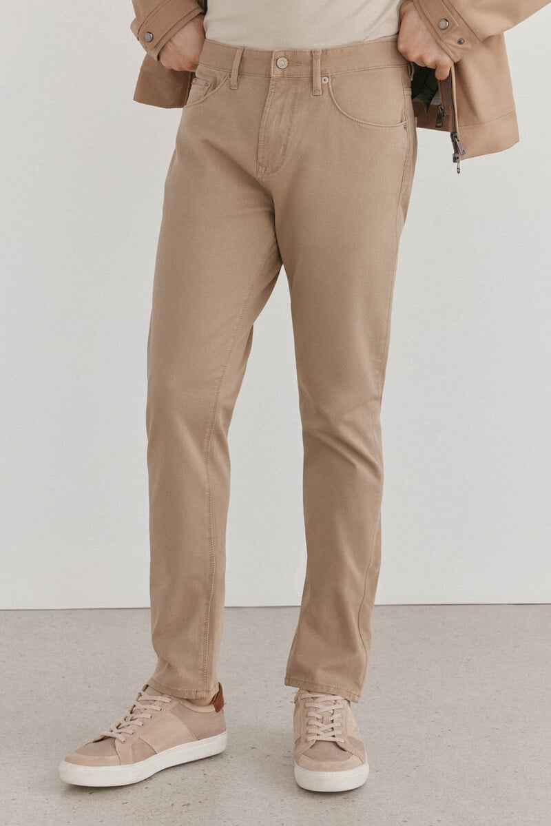 Cortefiel Pantalón 5 bolsillos color premium flex slim fit Grandes ahorros