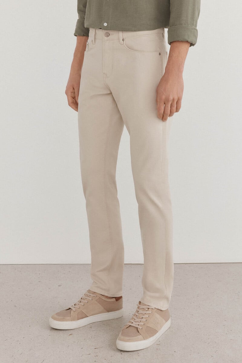 Cortefiel Pantalón 5 bolsillos color premium flex slim fit Rebajas baratas