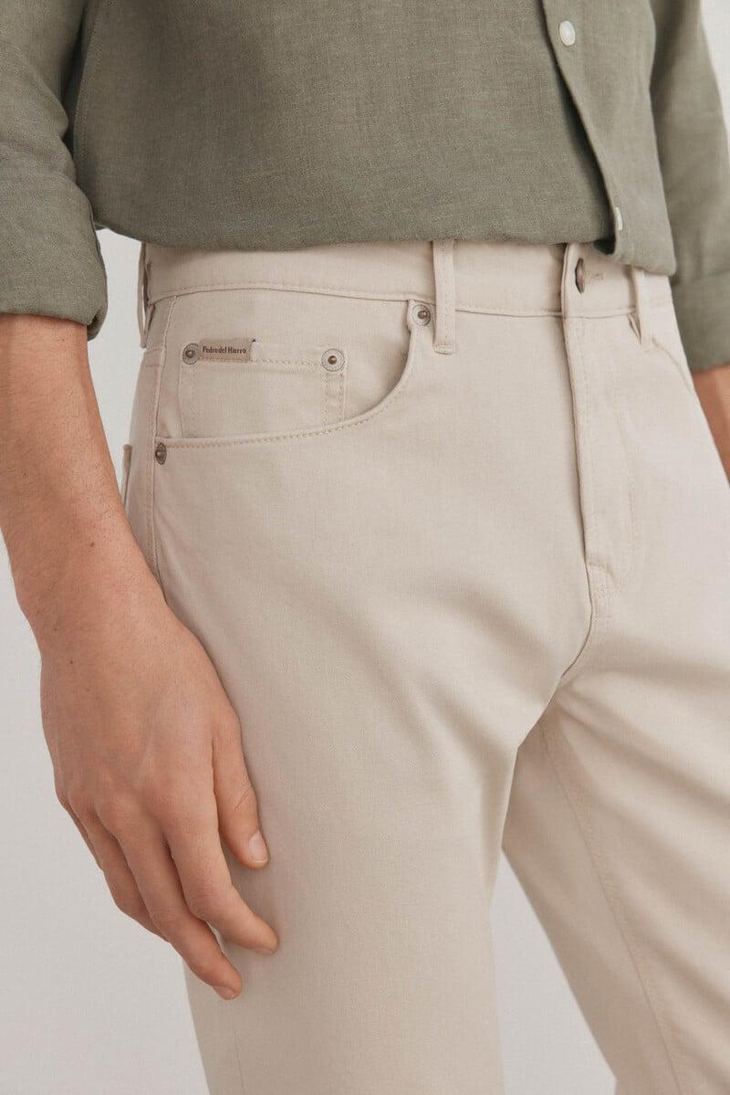 Cortefiel Pantalón 5 bolsillos color premium flex slim fit Rebajas baratas