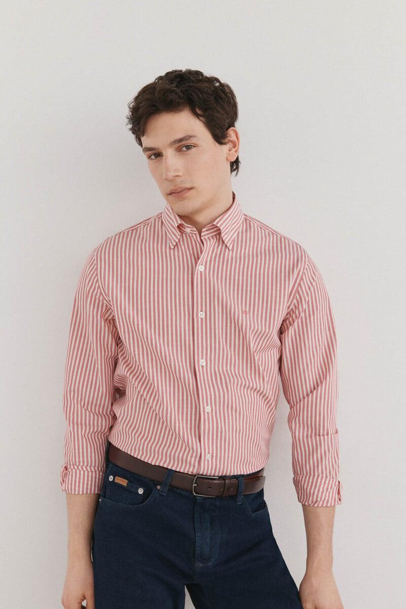 Cortefiel Camisa rayas popelín slub Tienda
