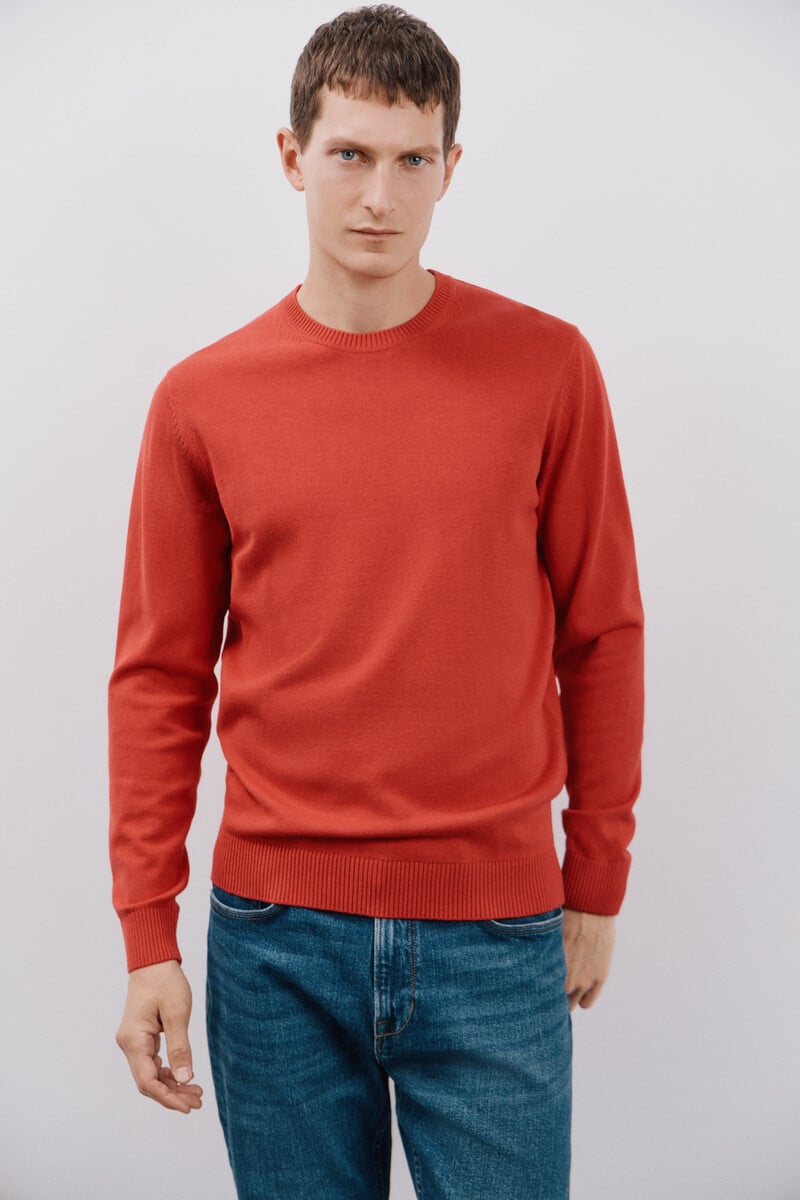 Cortefiel Jersey algodón cuello redondo básico COMPRAR AHORA