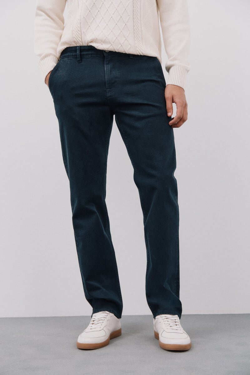 Cortefiel Pantalón 5 bolsillos color regular fit
