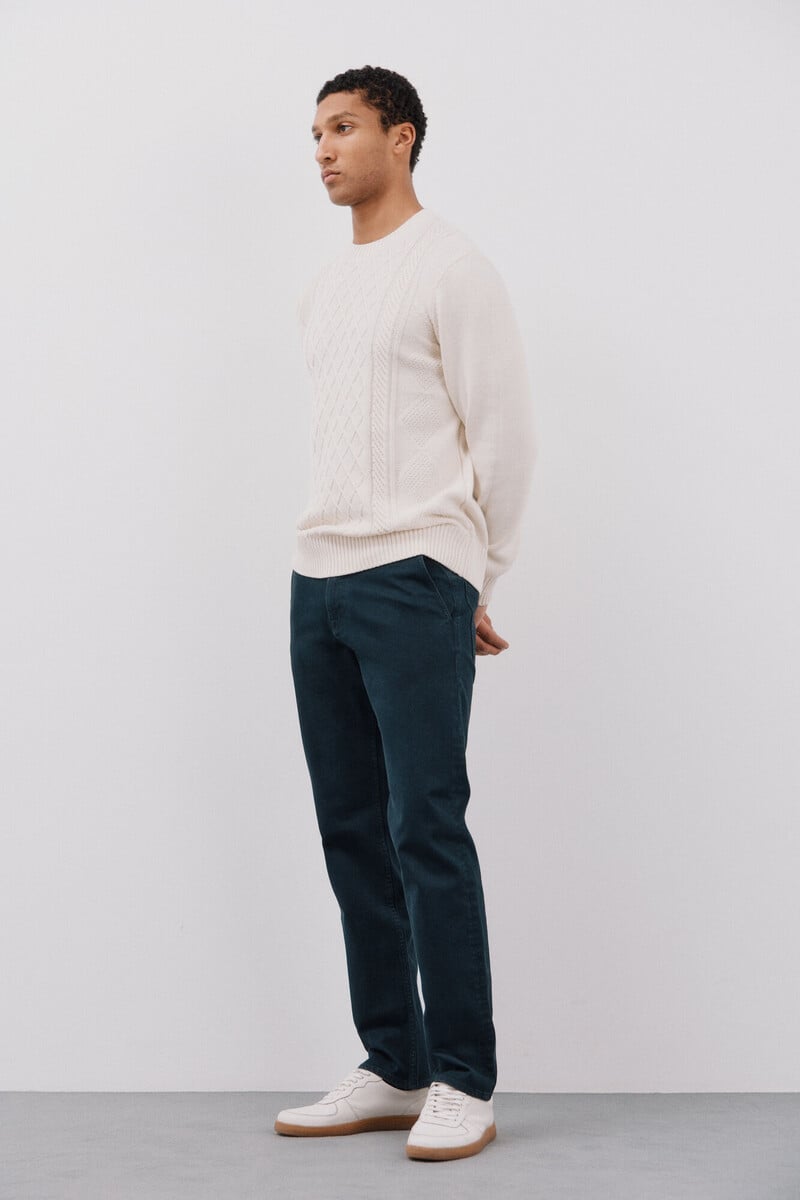 Cortefiel Pantalón 5 bolsillos color regular fit Precio de fábrica