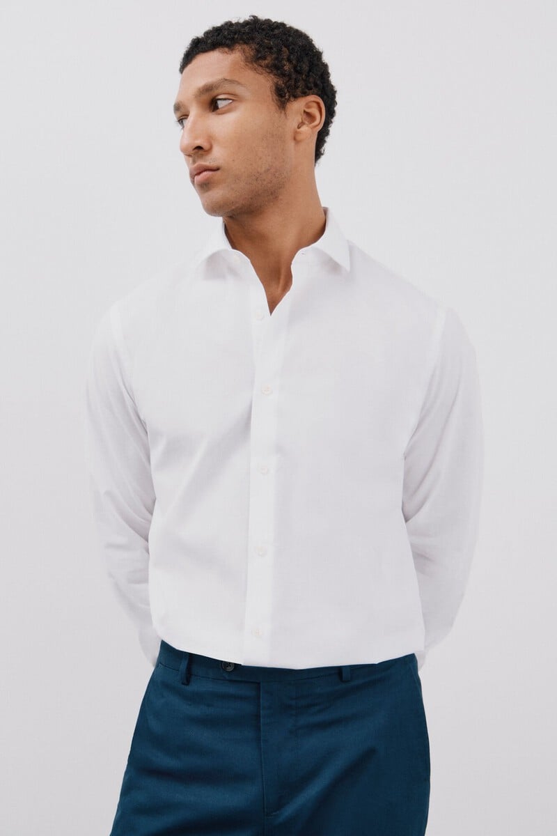 Cortefiel Camisa vestir otomán slim fit fácil plancha