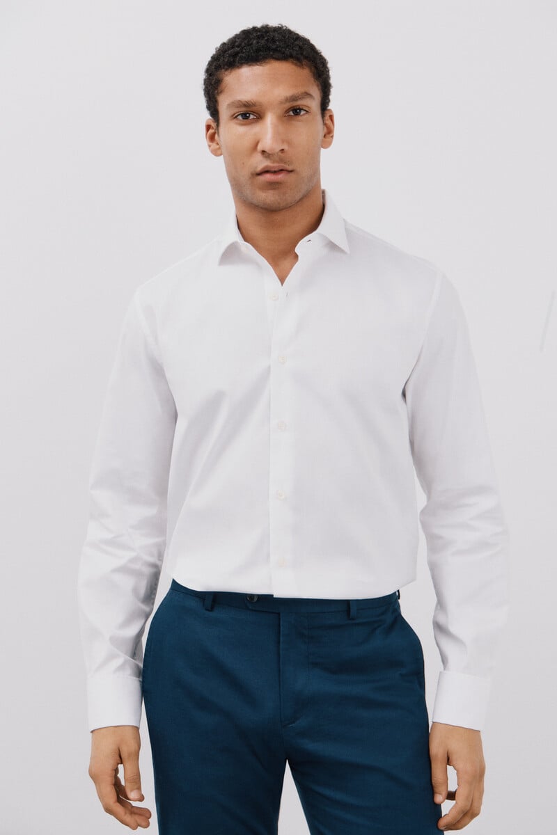 Cortefiel Camisa vestir lisa fácil plancha En oferta
