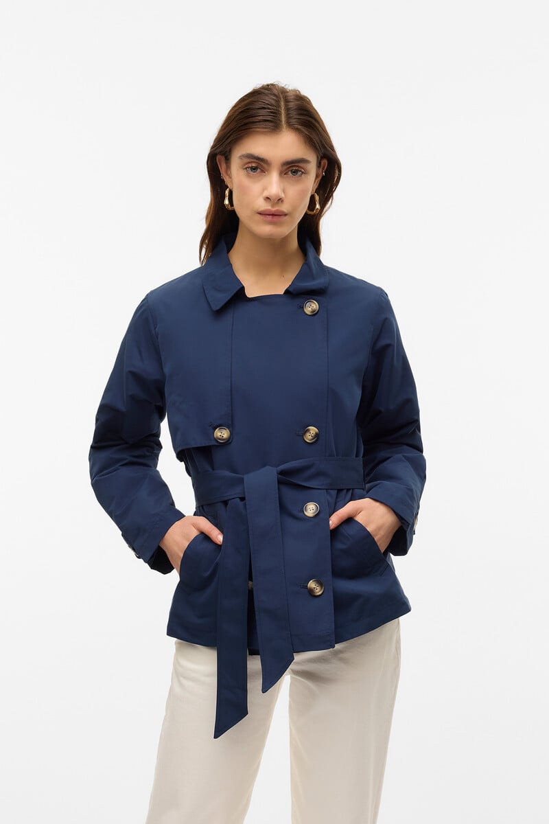 Cortefiel Trench corto de manga larga Última moda