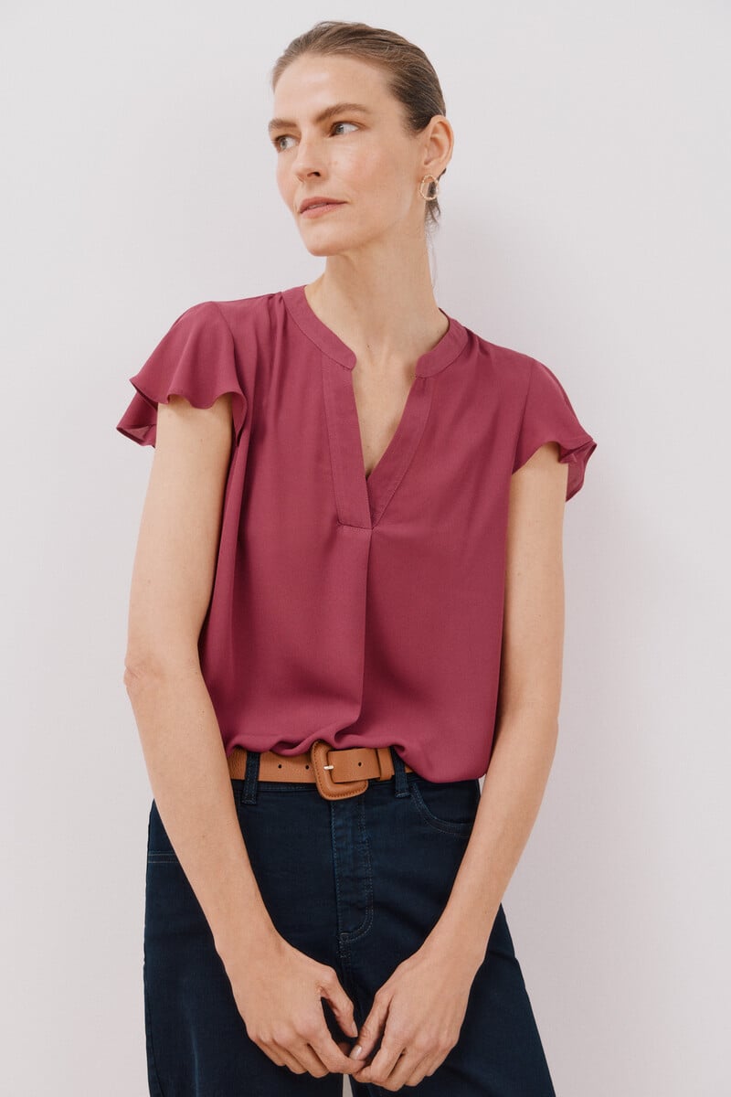 Cortefiel Blusa manga volante Rebajas de fábrica