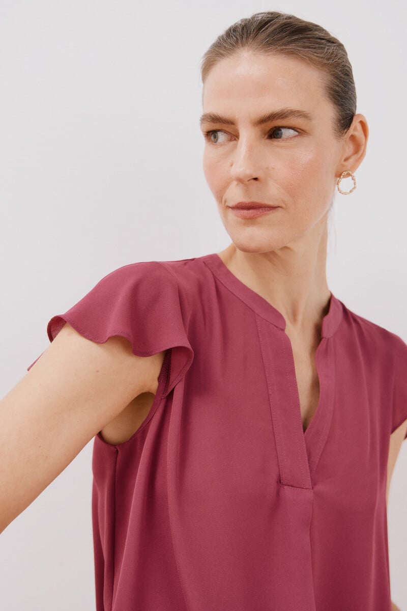 Cortefiel Blusa manga volante Rebajas de fábrica