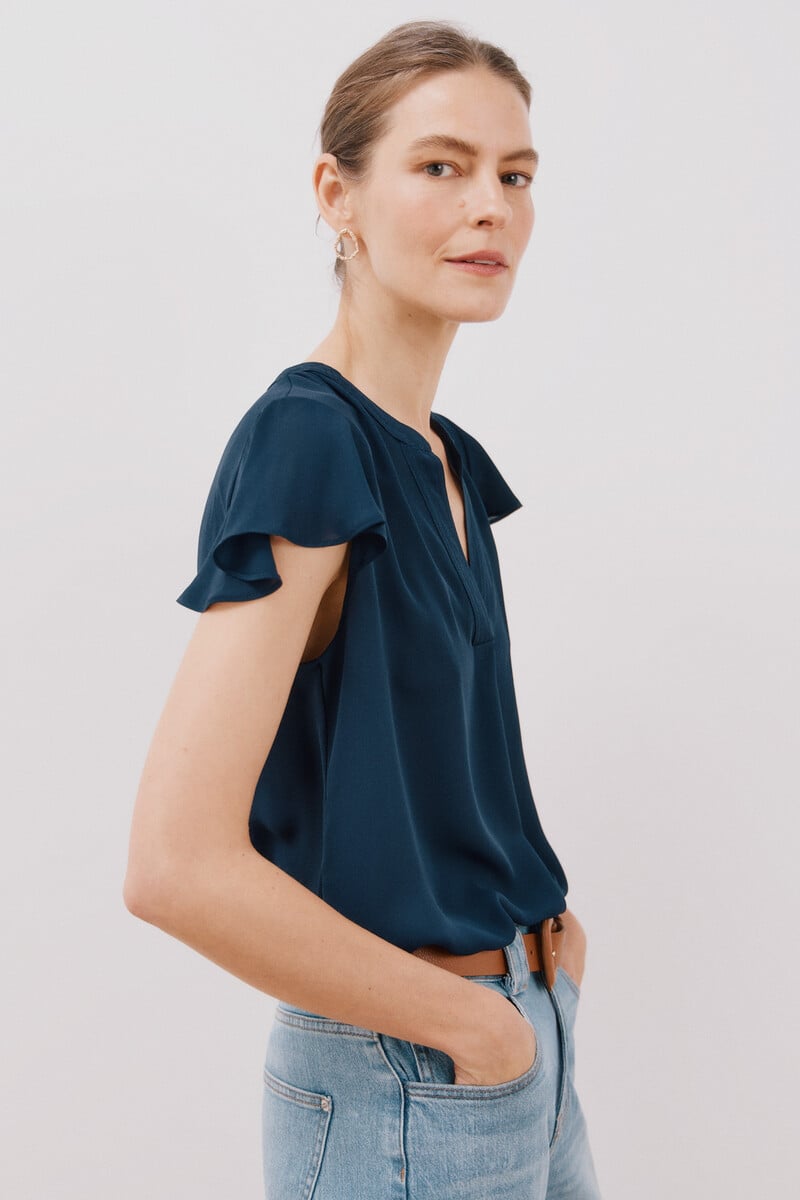 Cortefiel Blusa manga volante Rebajas top
