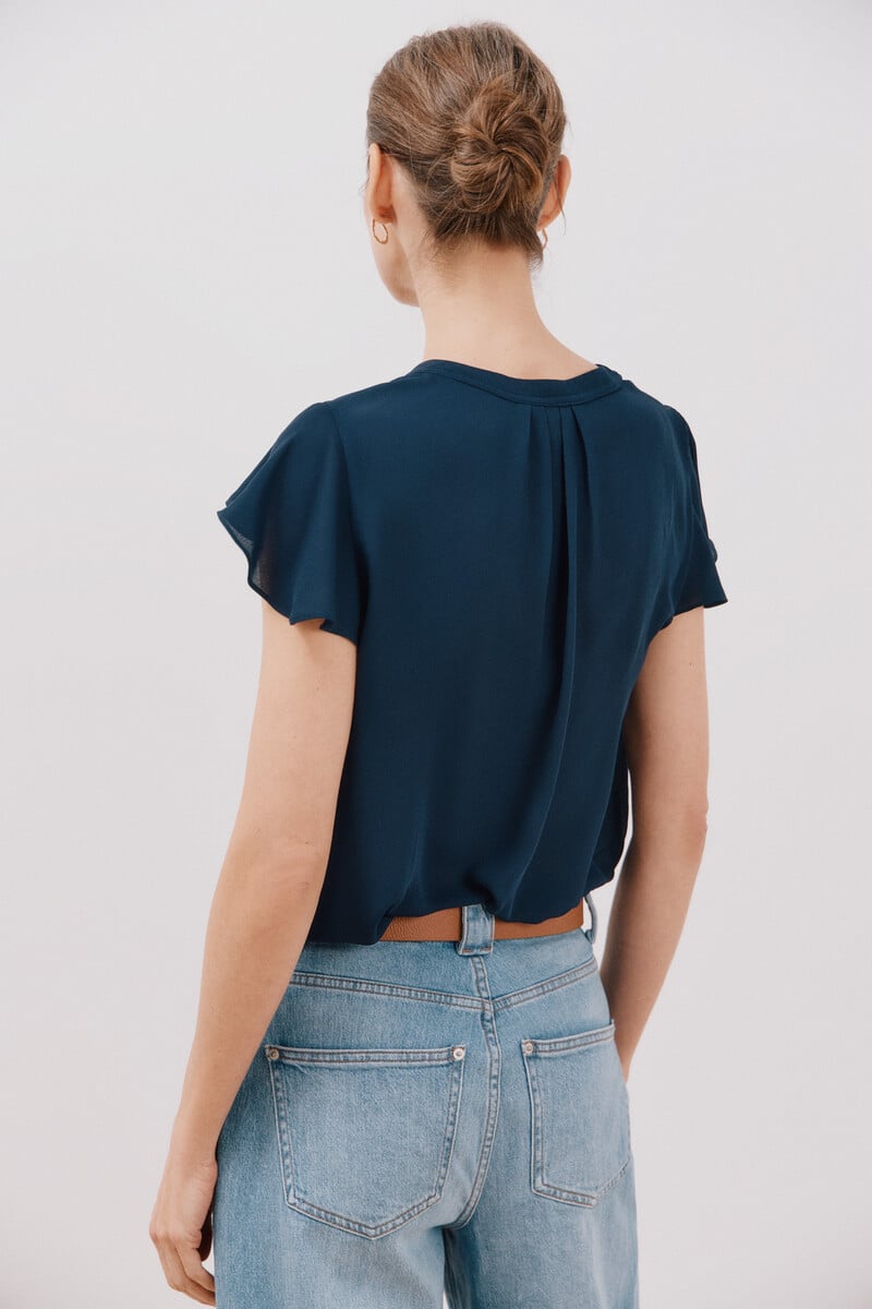 Cortefiel Blusa manga volante Rebajas top