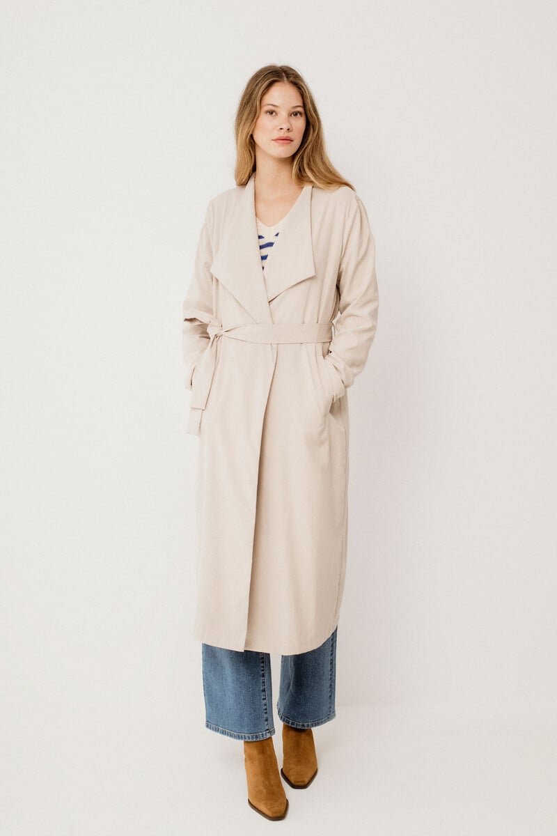 Cortefiel Gabardina larga anudada Oferta especial