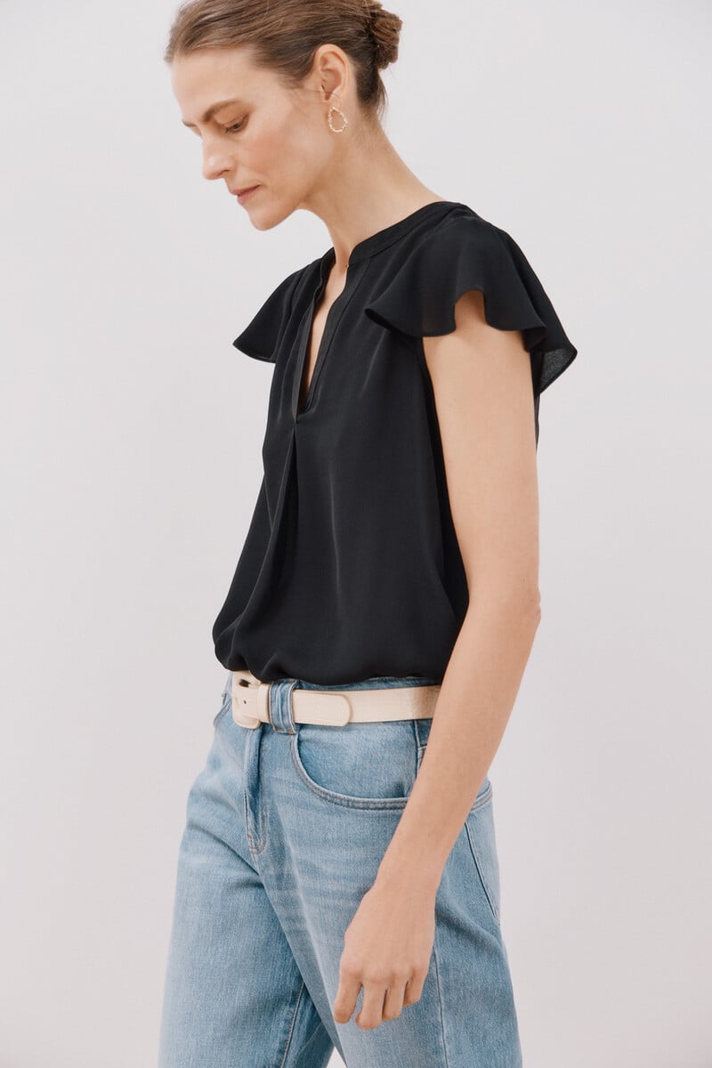 Cortefiel Blusa manga volante Oferta especial de fábrica