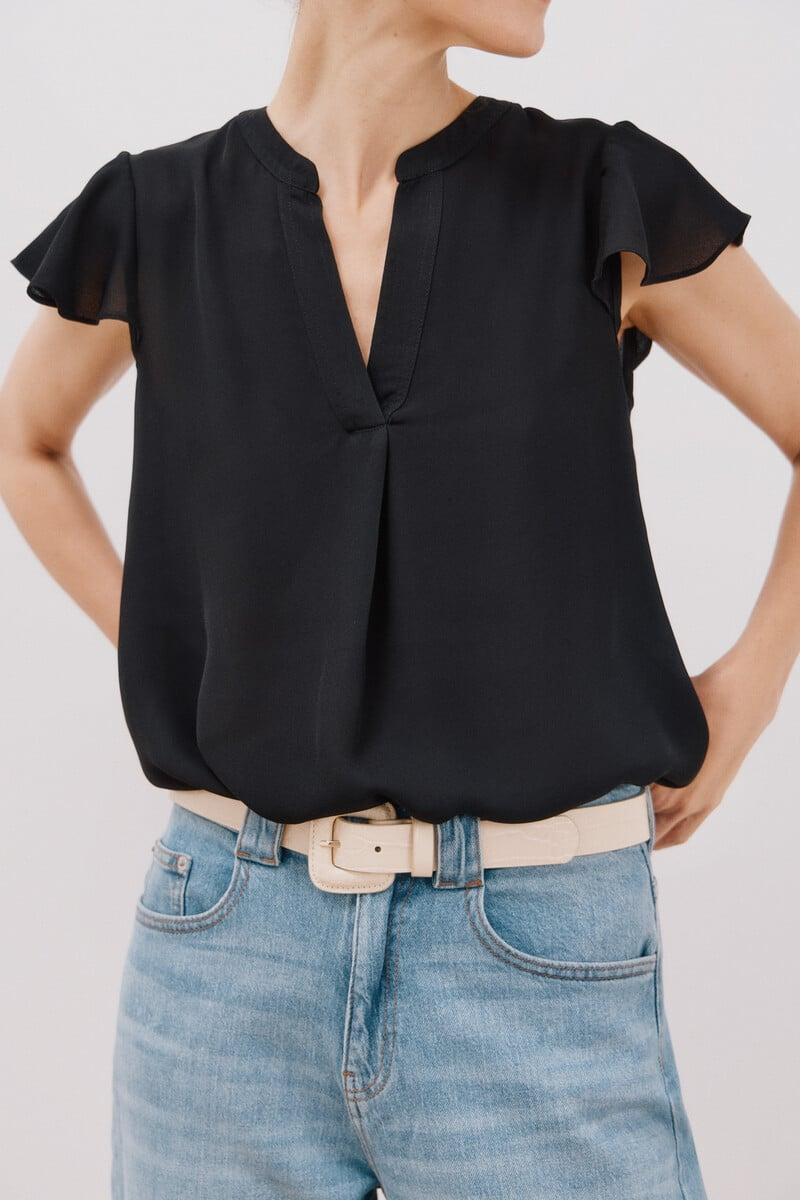 Cortefiel Blusa manga volante Oferta especial de fábrica