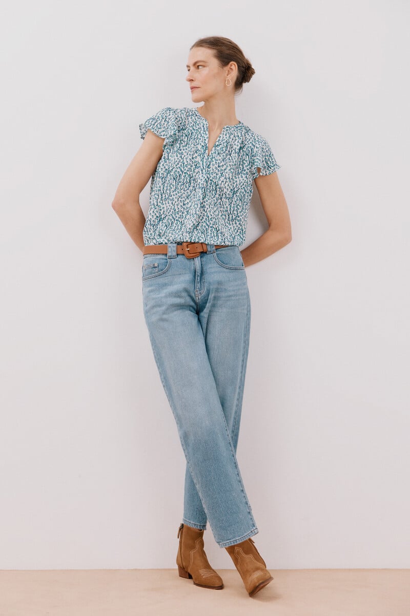 Cortefiel Blusa manga volante Grandes descuentos