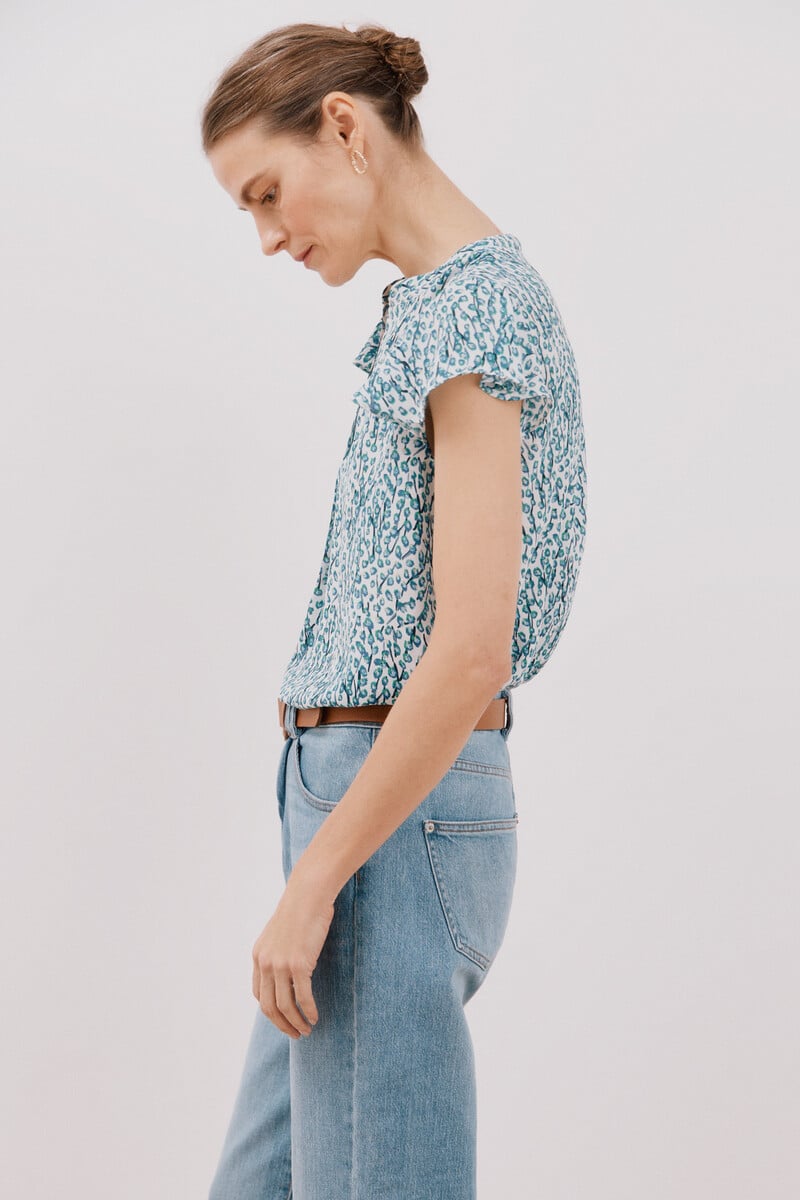 Cortefiel Blusa manga volante Grandes descuentos