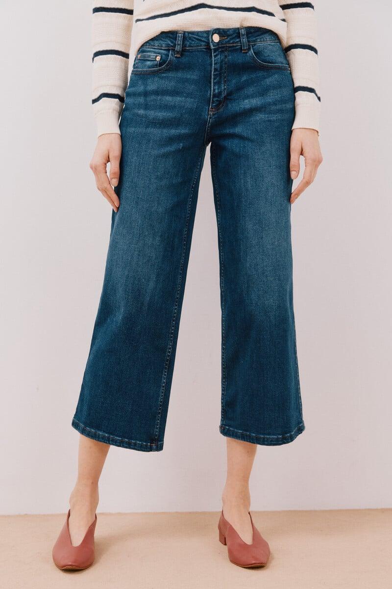 Cortefiel Jeans palazzo crop Envío internacional gratuito