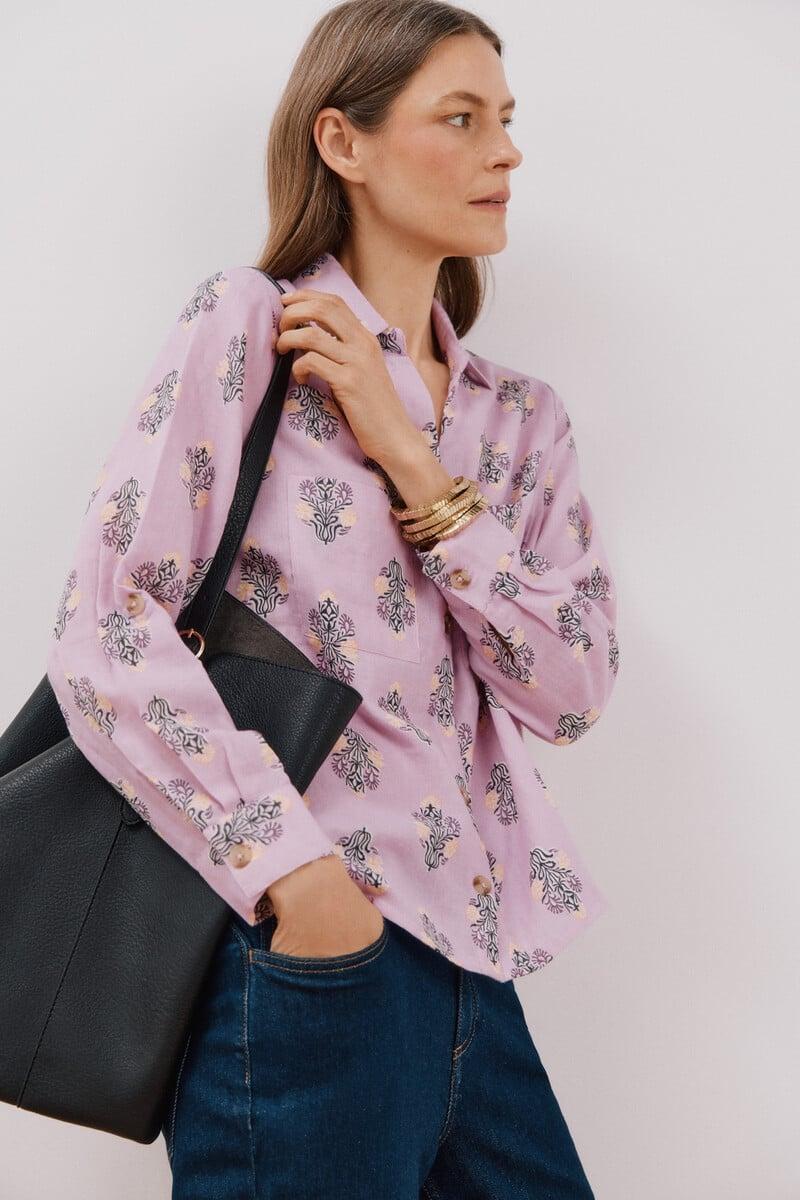 Cortefiel Camisa algodón estampada Última moda