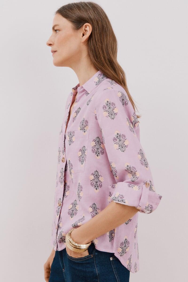 Cortefiel Camisa algodón estampada Última moda