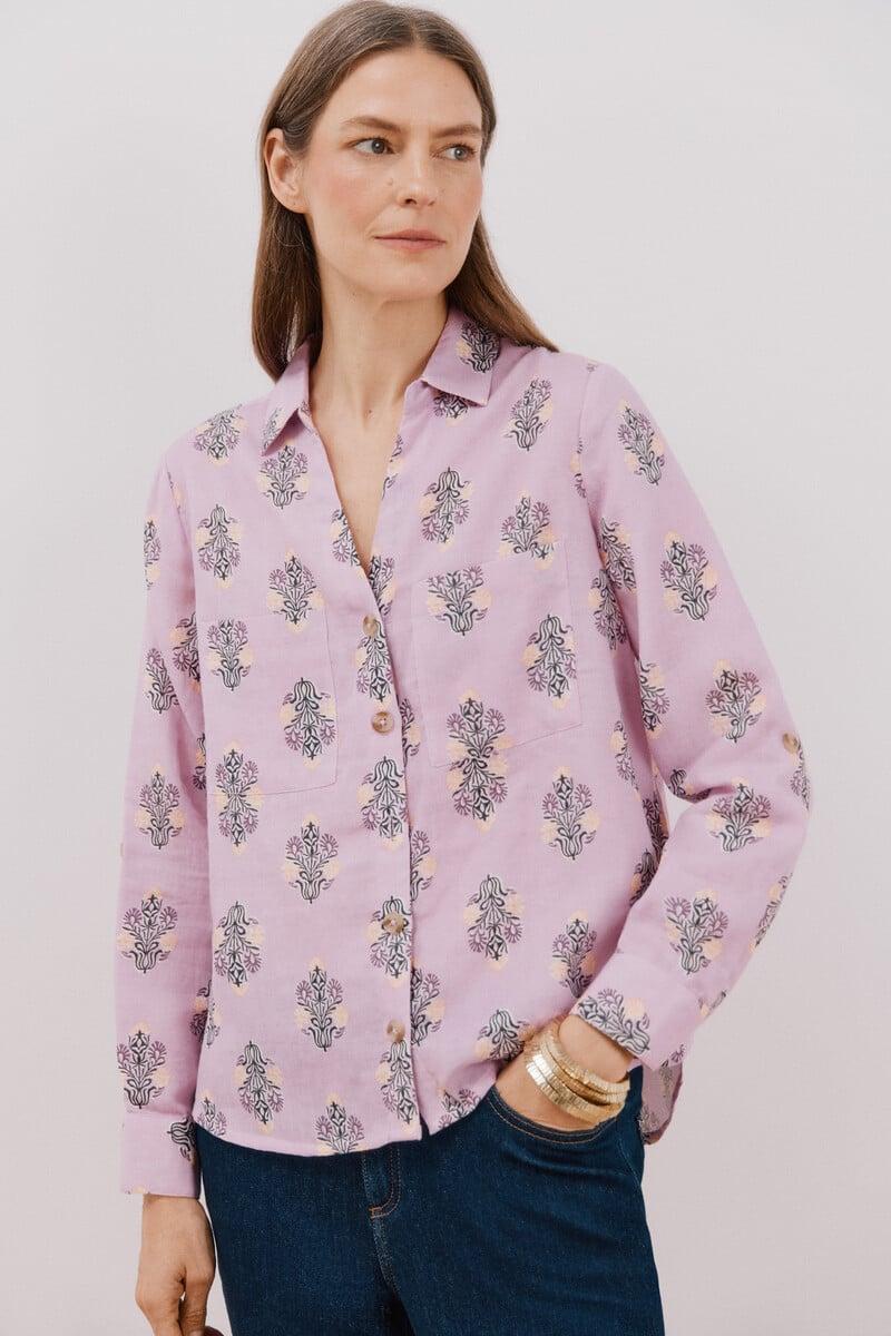 Cortefiel Camisa algodón estampada Última moda