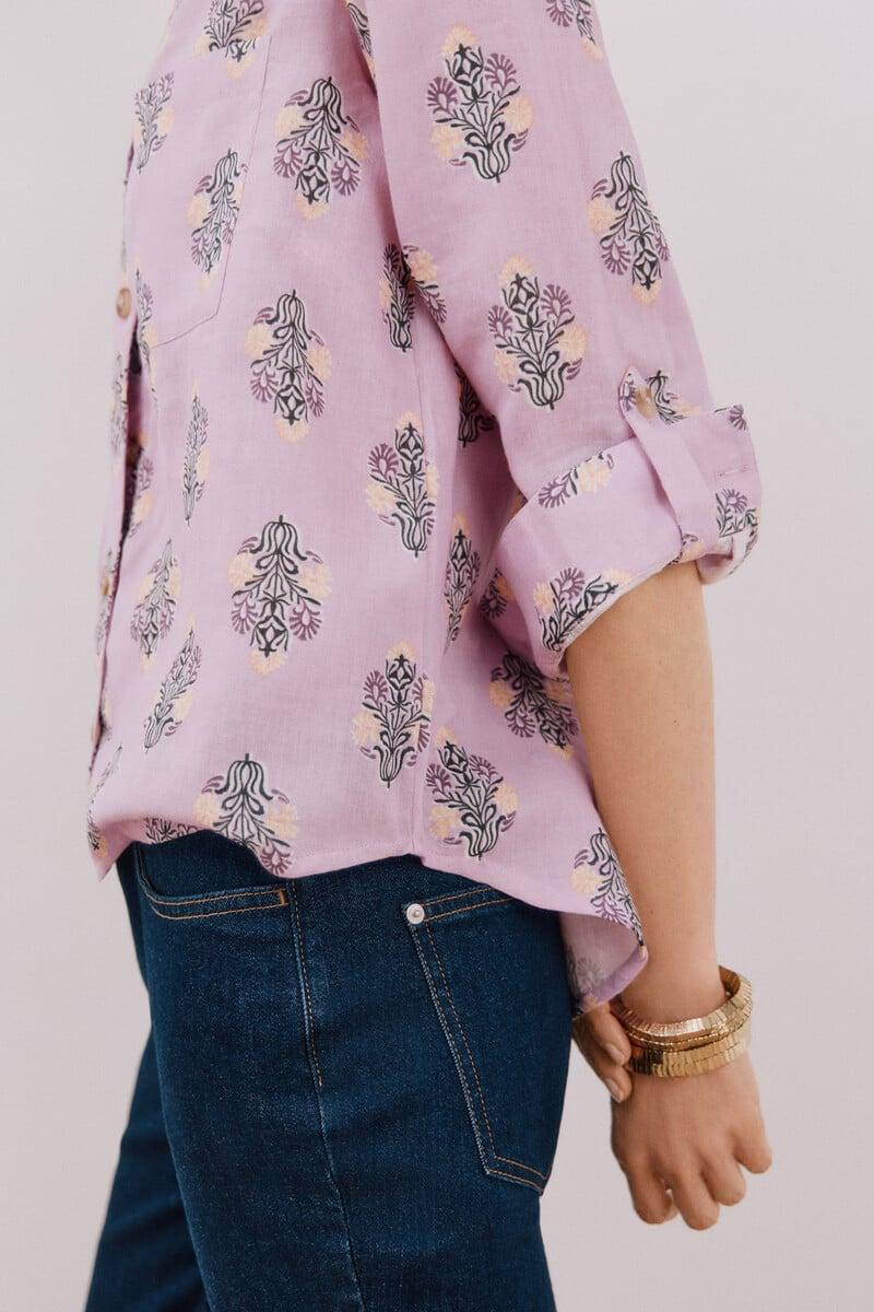 Cortefiel Camisa algodón estampada Última moda