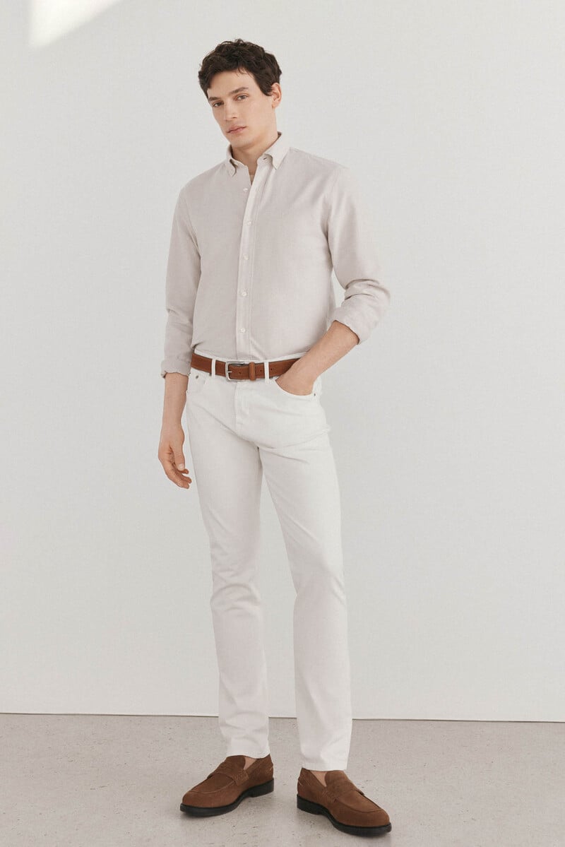 Cortefiel Pantalón 5 bolsillos color premium flex slim fit Ofertas especiales