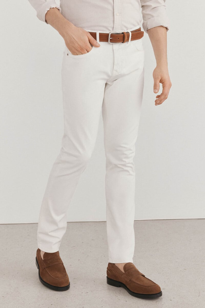 Cortefiel Pantalón 5 bolsillos color premium flex slim fit Ofertas especiales