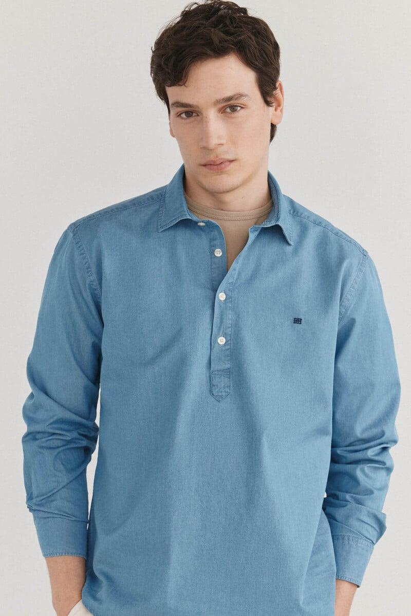 Cortefiel Polera denim tejido italiano En oferta