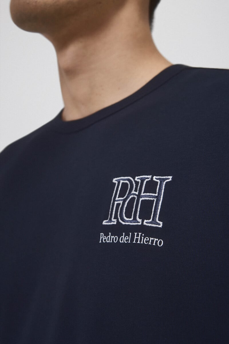 Cortefiel Camiseta lisa logo bordado Oferta especial