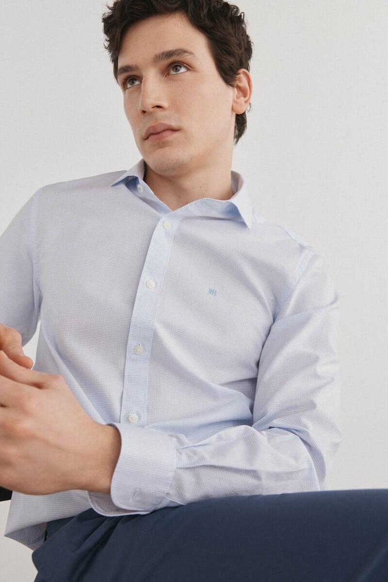 Cortefiel Camisa cuadros fácil plancha + anti olor slim fit Grandes ahorros