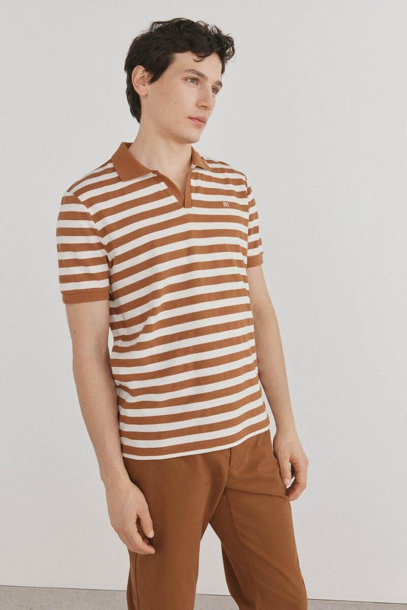 Cortefiel Polo rayas estructura cuello abierto Mejor oferta
