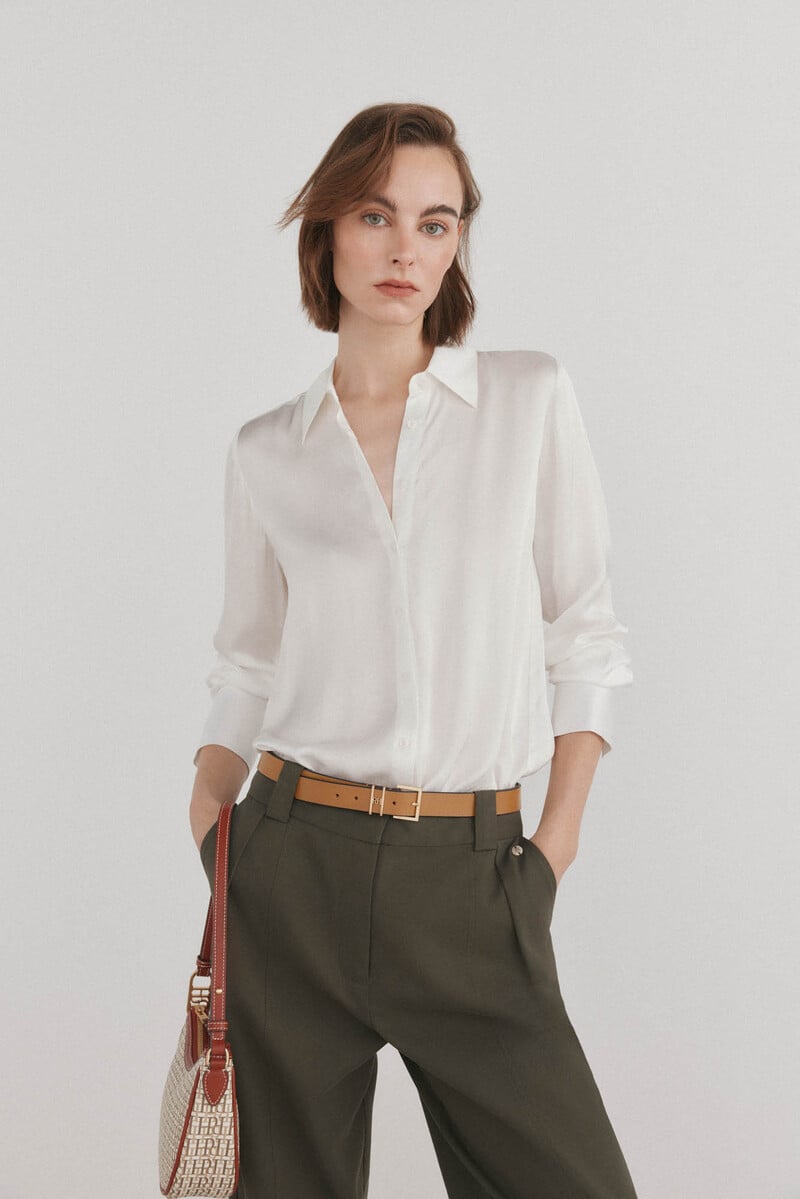 Cortefiel Camisa satinada fluida Ofertas de temporada