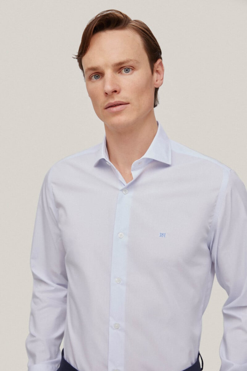 Cortefiel Camisa vestir mil rayas non iron + antimanchas slim fit Ofertas