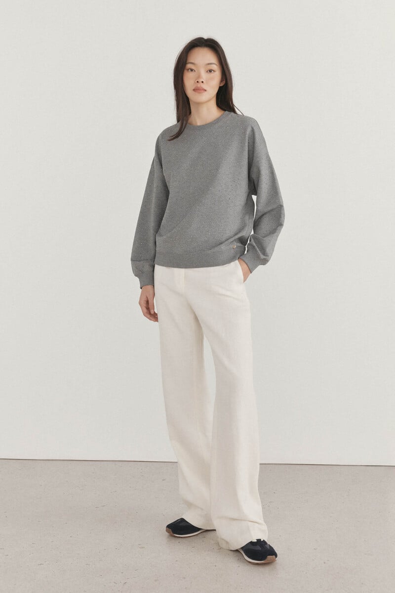 Cortefiel Sudadera lisa strass