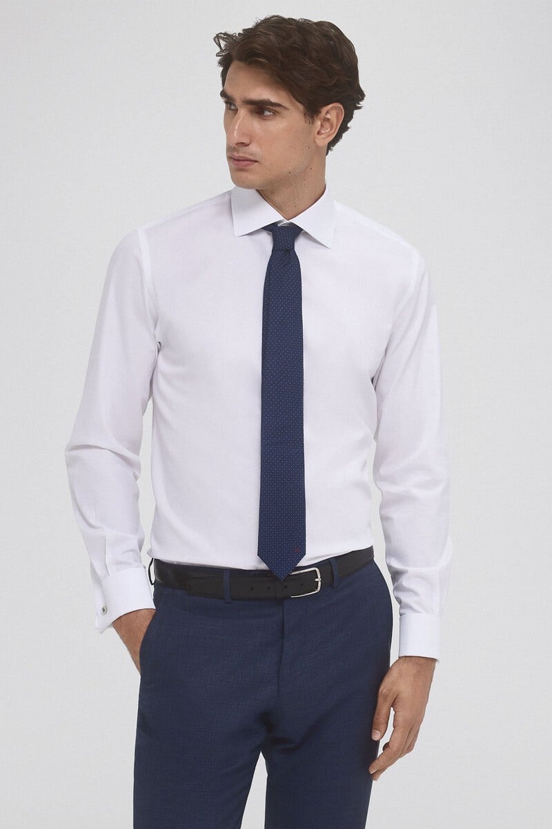 Cortefiel Camisa vestir puño gemelos non iron + antimanchas Envío gratis