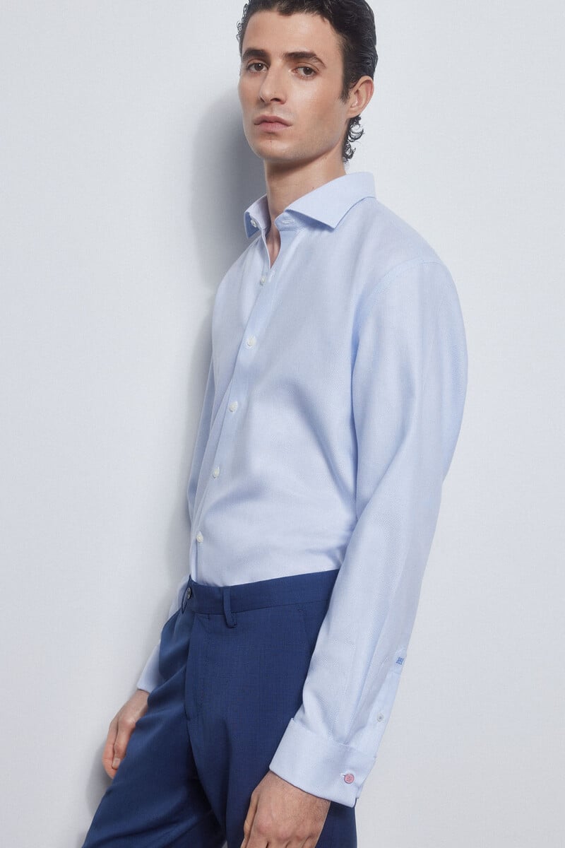 Cortefiel Camisa gemelos lisa non iron + antimanchas