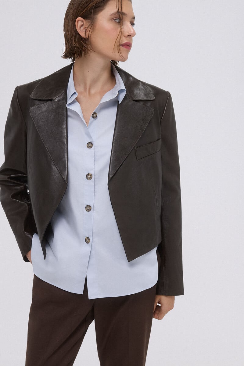 Cortefiel Blazer corta khaki Libre de impuestos