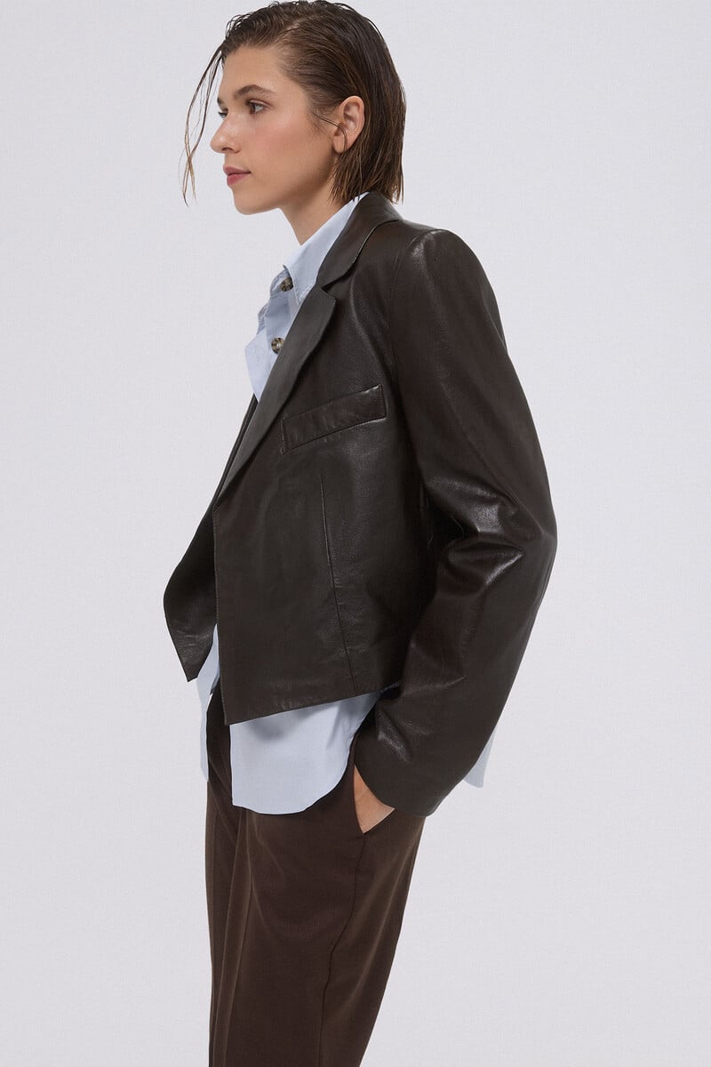 Cortefiel Blazer corta khaki Libre de impuestos