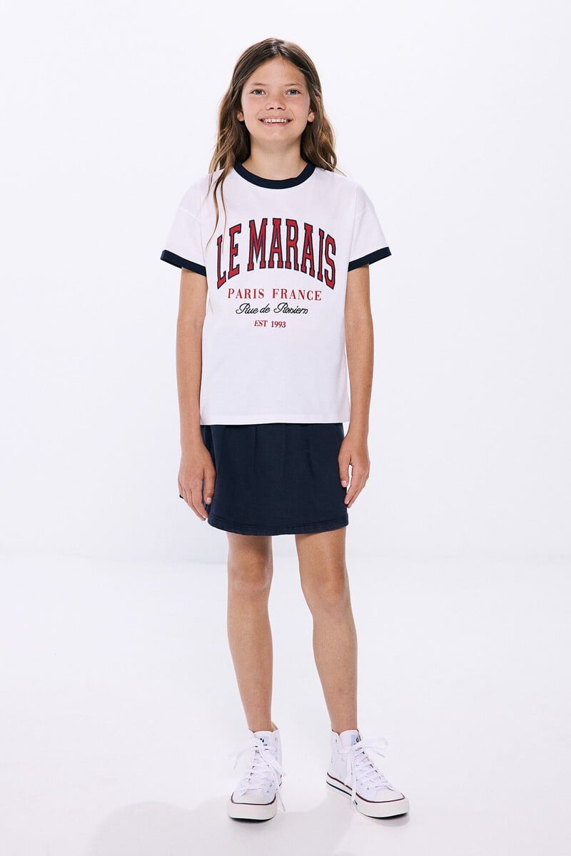 Cortefiel Camiseta Le Marais niña Descuento por venta flash