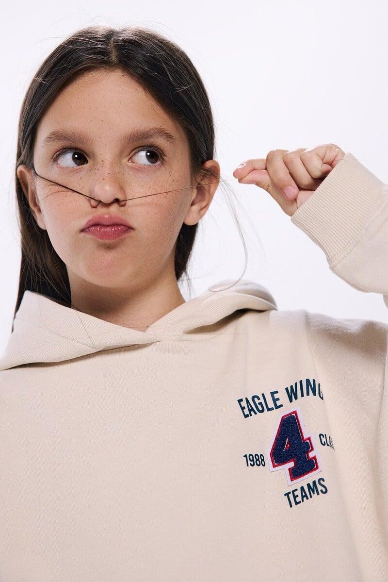 Cortefiel Sudadera capucha Eagle Wings niña Rebajas de fin de temporada