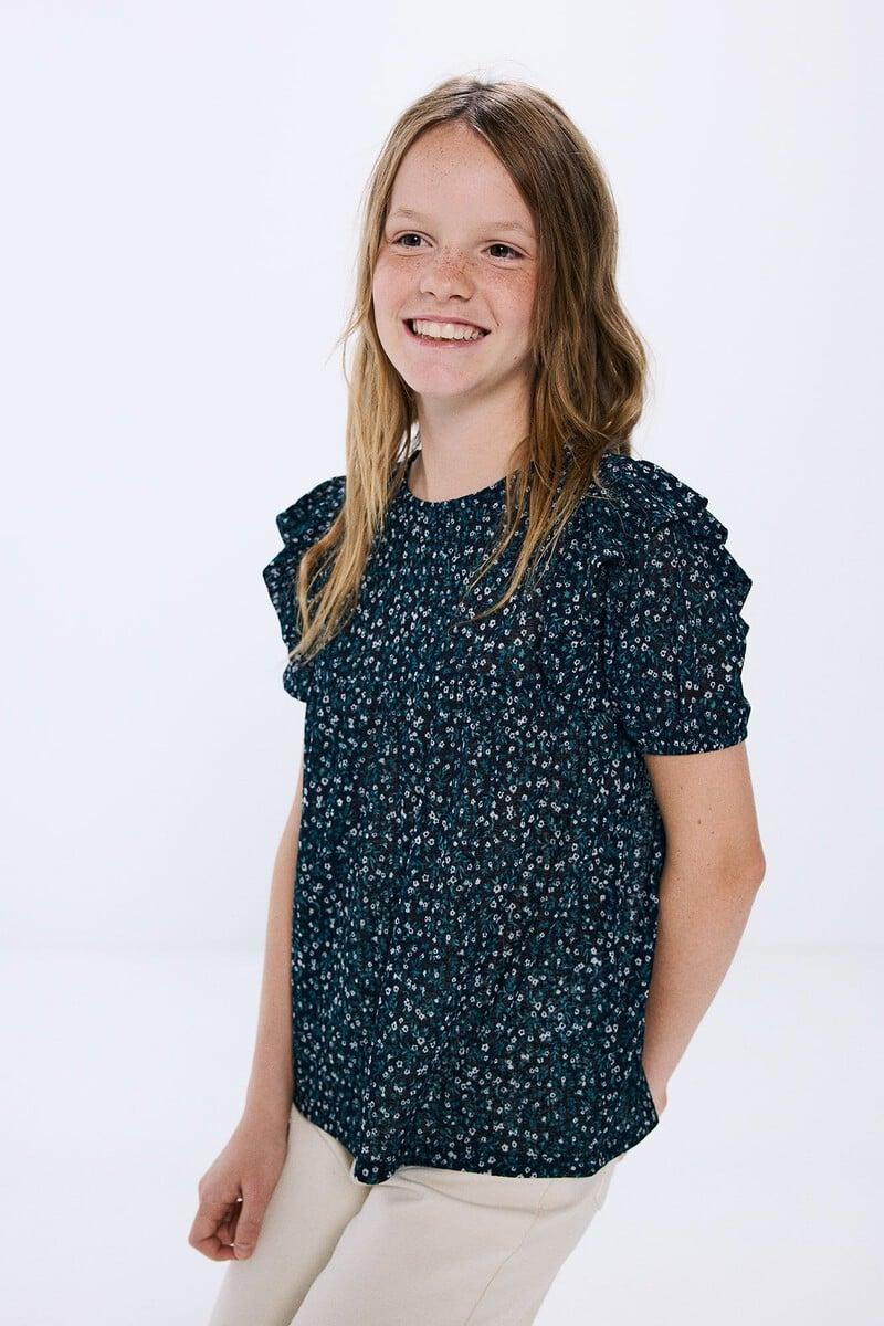 Cortefiel Blusa flores niña
