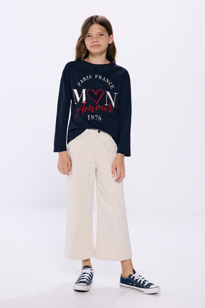 Cortefiel Camiseta Mon Amour niña 2025