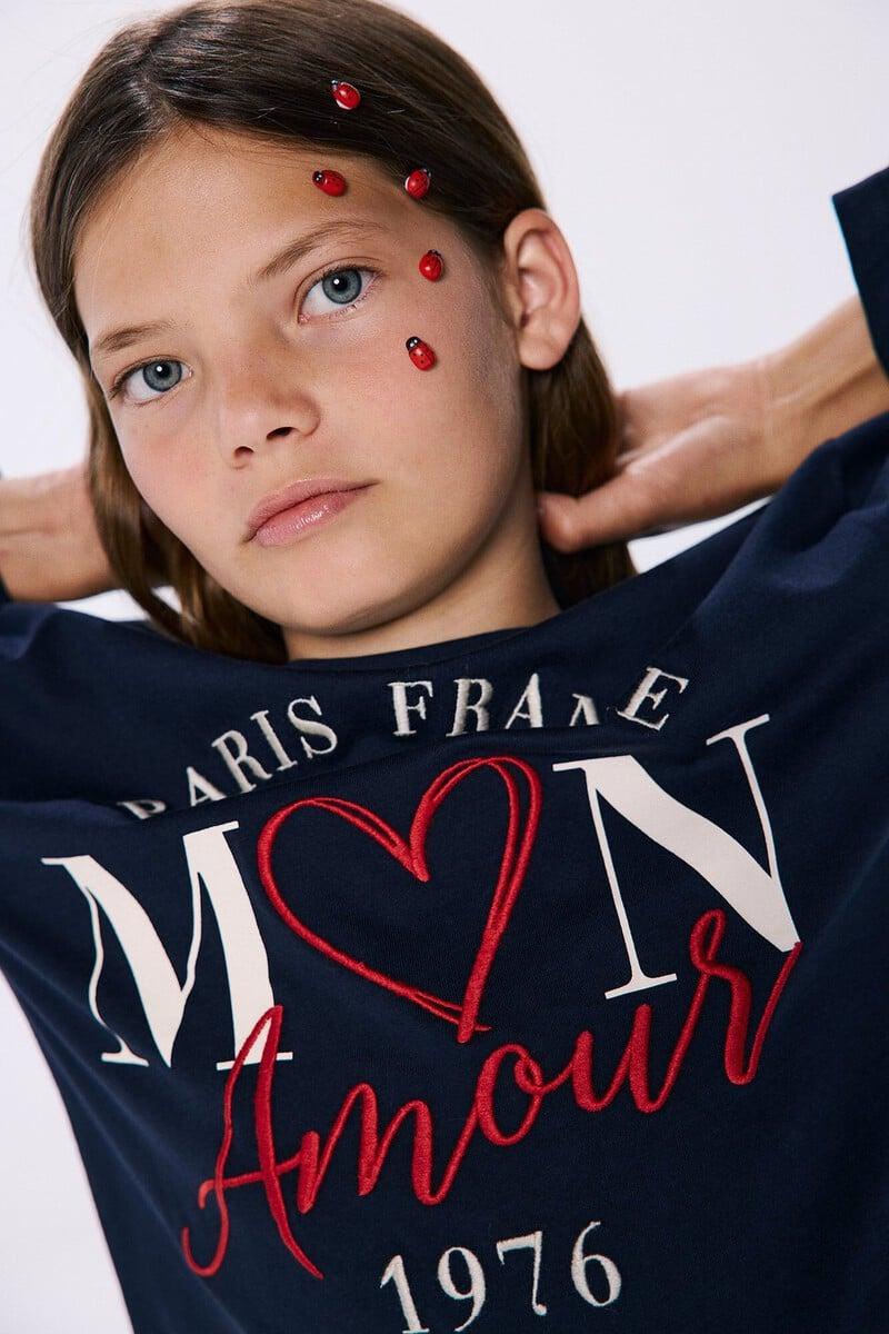 Cortefiel Camiseta Mon Amour niña 2025