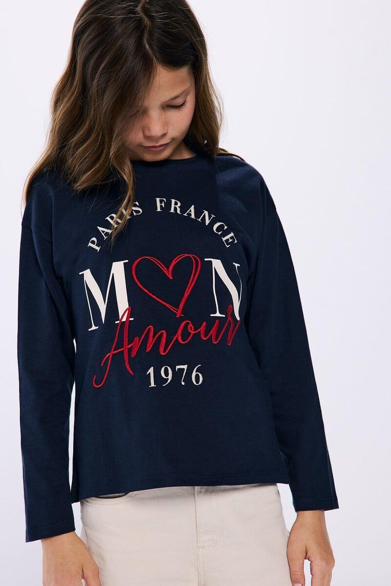 Cortefiel Camiseta Mon Amour niña 2025