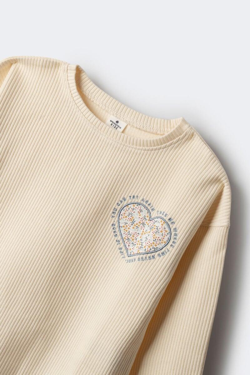 Cortefiel Camiseta rib corazón niña Venta caliente