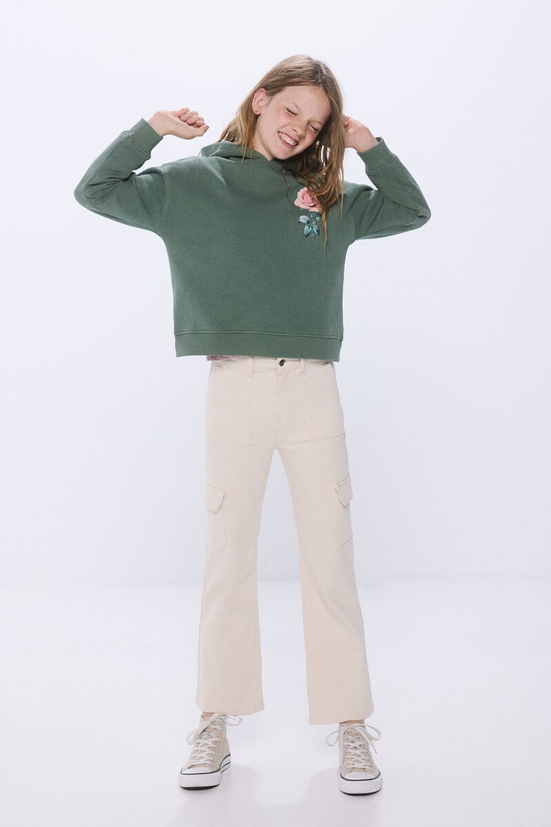 Cortefiel Sudadera flor niña Rebajas de fábrica