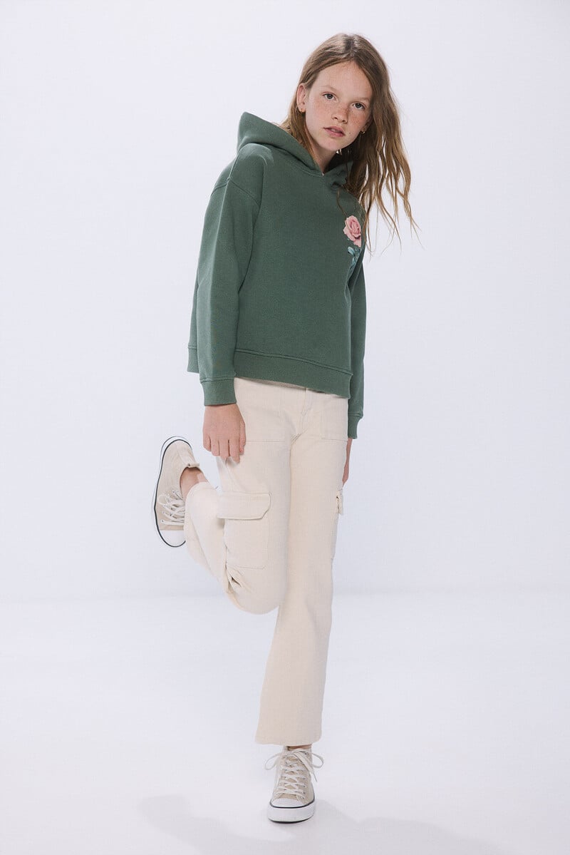 Cortefiel Sudadera flor niña Rebajas de fábrica