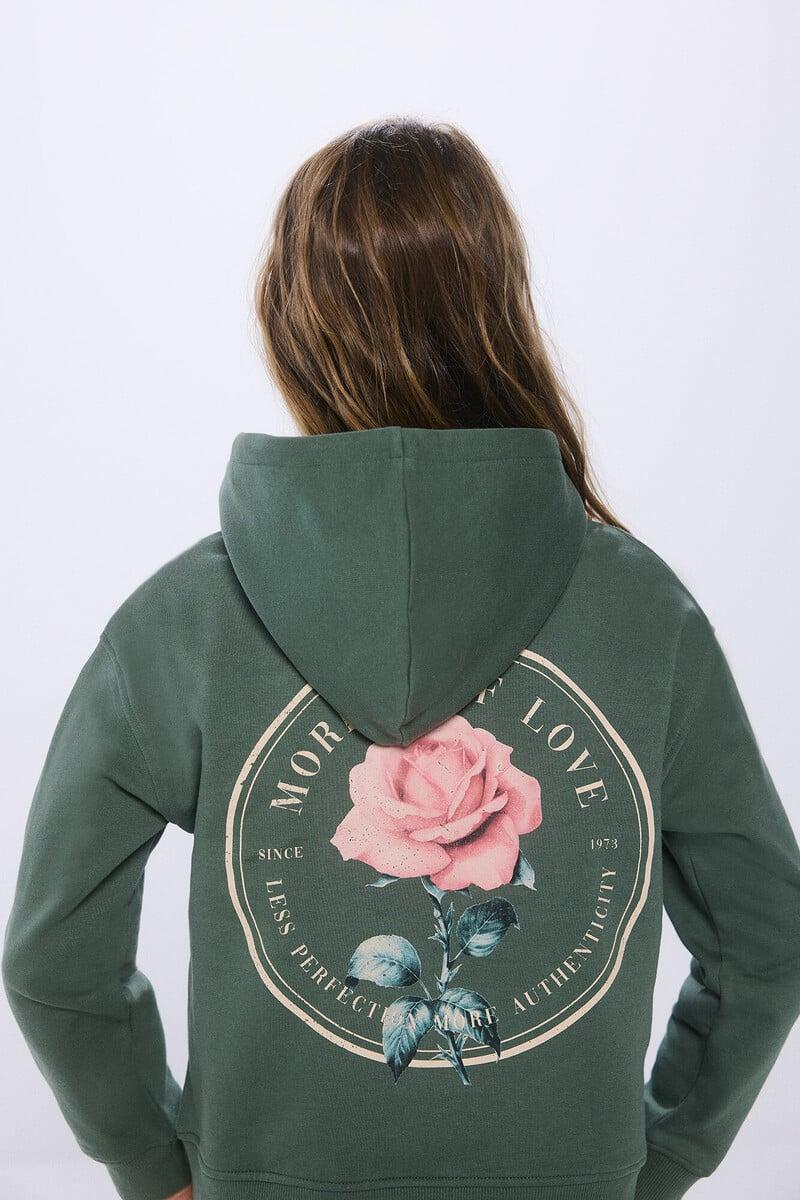 Cortefiel Sudadera flor niña Rebajas de fábrica