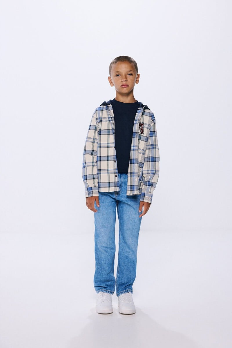Cortefiel Camisa cuadros capucha niño Mejor oferta