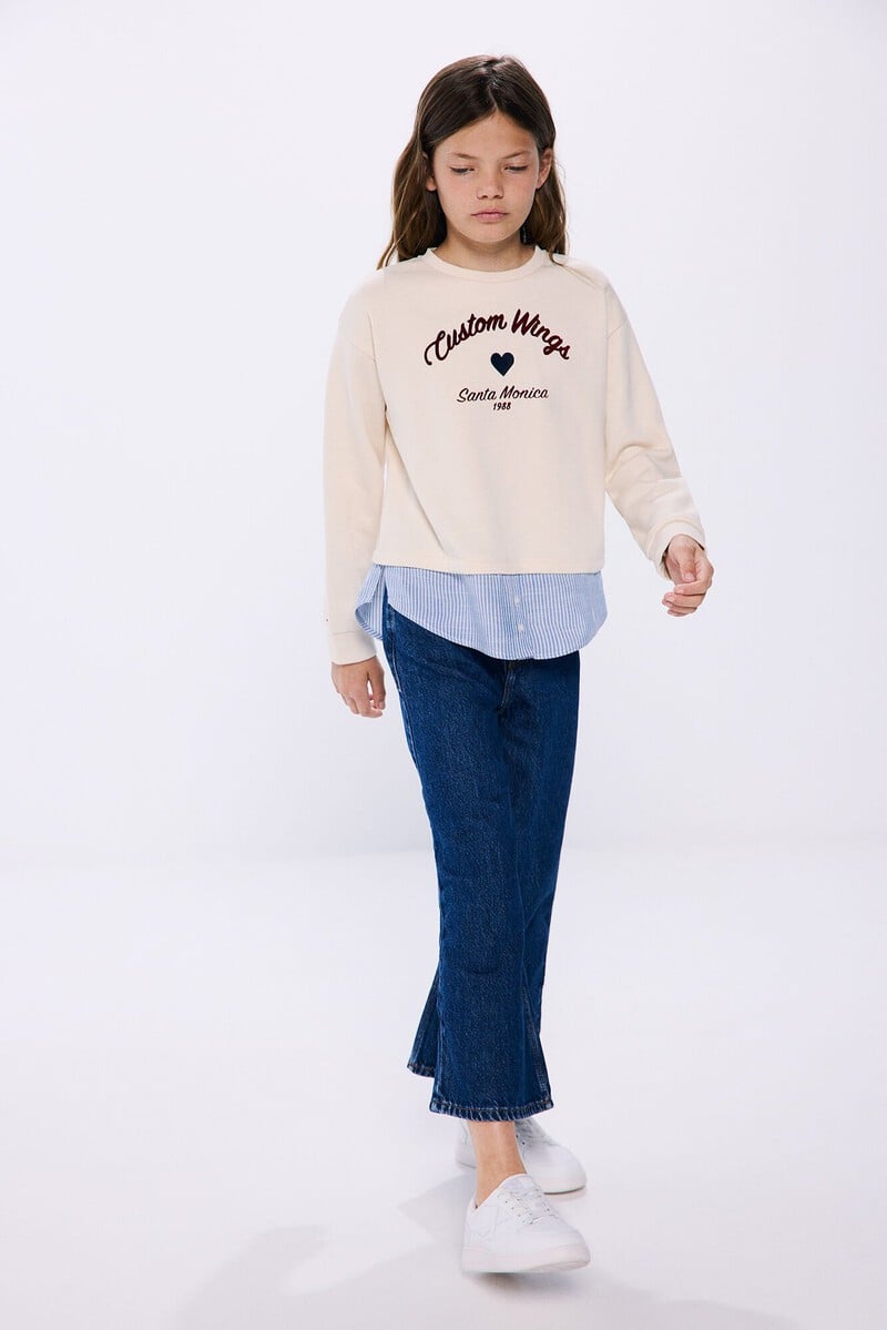 Cortefiel Sudadera bimateria niña Envío gratis