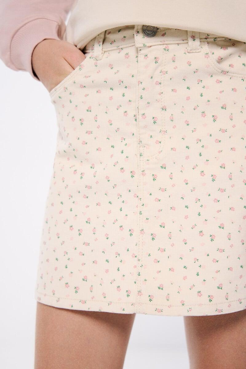 Cortefiel Falda micropana estampada niña Grandes descuentos